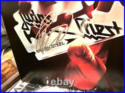 ROB HALFORD Hand Signed JUDAS PRIEST BRITISH STEEL RECORD VINYL ALBUM COA