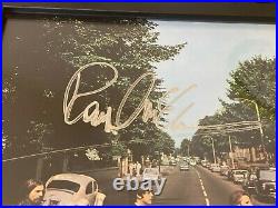 Rare Paul Mccartney Hand-signed Framed Beatles Vinyl'abbey Road' Album Memphis