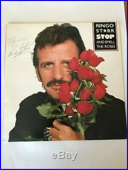Ringo Starr Stop & Smell the roses Autograph SIGNED Vinyl Album cover only