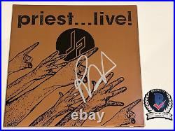 Rob Halford Signed Judas Priest'. Live!' Album Vinyl Record Lp Beckett Bas Coa