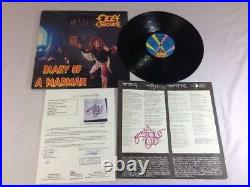 SIGNED Ozzy Osbourne Diary of a Madman Vinyl Record Album With JSA COA