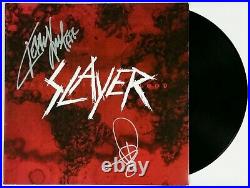 SLAYER BAND SIGNED WORLD PAINTED BLOOD LP VINYL RECORD ALBUM WithJSA CERT