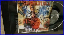 Sepultura Classic Lineup Signed & Framed Attitude 7 Vinyl Record Album Rare