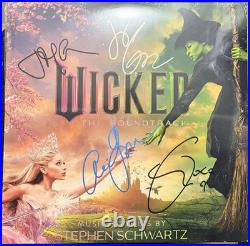 Signed Ariana Grande Cynthia Erivo Jon Chu Goldblum Wicked Vinyl Record Album LP