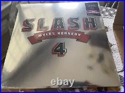 Slash Signed 12x12 Lithograph 4 Album Purple Vinyl Record Myles Kennedy