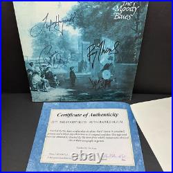 THE MOODY BLUES Band SIGNED Long Distance Voyager Vinyl Album LP COA x4 Framed