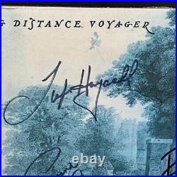THE MOODY BLUES Band SIGNED Long Distance Voyager Vinyl Album LP COA x4 Framed