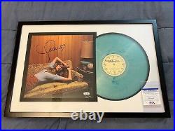 Taylor Swift Signed Midnights Moonstone Blue Vinyl Album with HEART Framed PSA/DNA