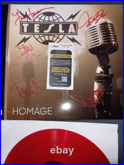 Tesla Homage 2LP Red Vinyl Signed Gatefold Album Autographed By 5 Members JSA