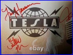 Tesla Homage 2LP Red Vinyl Signed Gatefold Album Autographed By 5 Members JSA