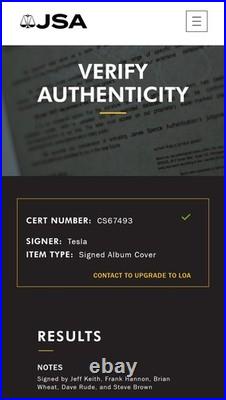 Tesla Homage 2LP Red Vinyl Signed Gatefold Album Autographed By 5 Members JSA