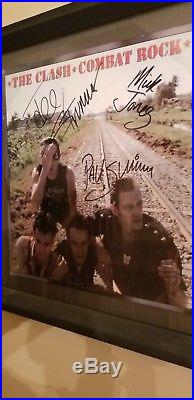 The Clash Combat Rock signed autographed vinyl record album CBS Records Framed