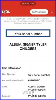 Tyler Childers Autographed PSA/DNA Purgatory Vinyl LP Album
