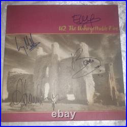 U2 Bono Edge Signed Vinyl Album Autographed The Unforgettable Fire Record/lp