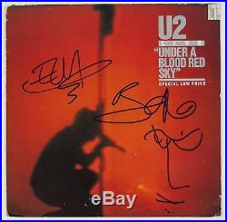 U2 Bono Edge Under Blood Red Sky Sketch Signed Autograph Record Album JSA Vinyl