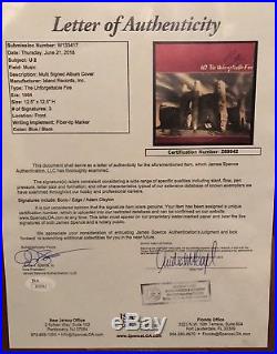 U2 Signed Vinyl Album x3 JSA LOA Bono Edge And Adam Unforgettable Fire