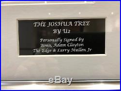 U2 signed & Framed Vinyl Joshua Tree Album. Signed by all 4 members! COA