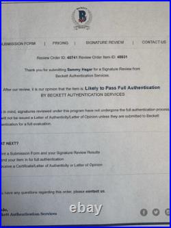 Van Halen Signed Autographed 5150 Vinyl Record Album Signed Sammy Hagar Beckett