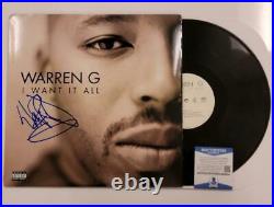 Warren G signed I Want It All vinyl record album LP Autograph Beckett BAS COA