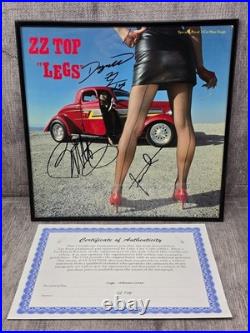 ZZ TOP LEGS Autographed Signed Vinyl Album Framed with COA