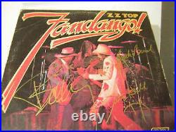 ZZ TOP signed vinyl album FANDANGO FULL BAND DUSTY HILL